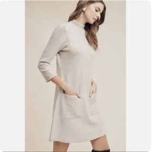 Anthropologie Moth Alba gray stretch knit dress‎ pockets size XL